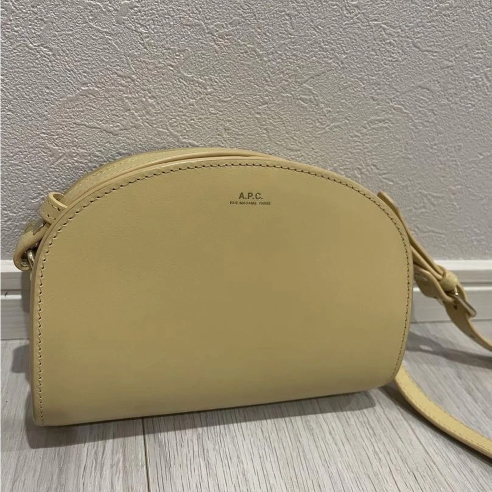 A.P.C. Butter Yellow Half Moon Bag